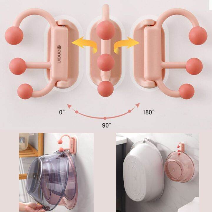 ins-180-หมุนอ่างล้างหน้าผู้ถือhookแขวนผนังผ้าเช็ดตัวแขวนกุญแจประหยัดพื้นที่อ่างล้างหน้าorganizer-rack-self-adhesiveชั้นวางhook