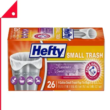 Hefty Flap Tie Small Trash Bags - Lavender Sweet Vanilla, 4 Gallon