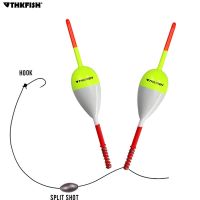 ▦❣❣ THKFISH 2 pieces Spring Fishing Floats Bobbers 15g 0.53oz Crappie Panfish Balsa Wooden Float Oval Stick Float