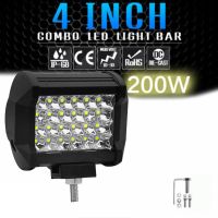 ไฟ LED สีขาวขนาด4นิ้ว72W 6000K,โคมไฟไฟสี่เหลี่ยมผืนผ้าสำหรับขับรถออฟโรด