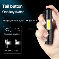 Most Powerful CREE Q5 COB MINI LED Flashlight 1000 Lumens 4 Modes Pocket Torch light Rechargeable Portable Flash light Hand Lamp