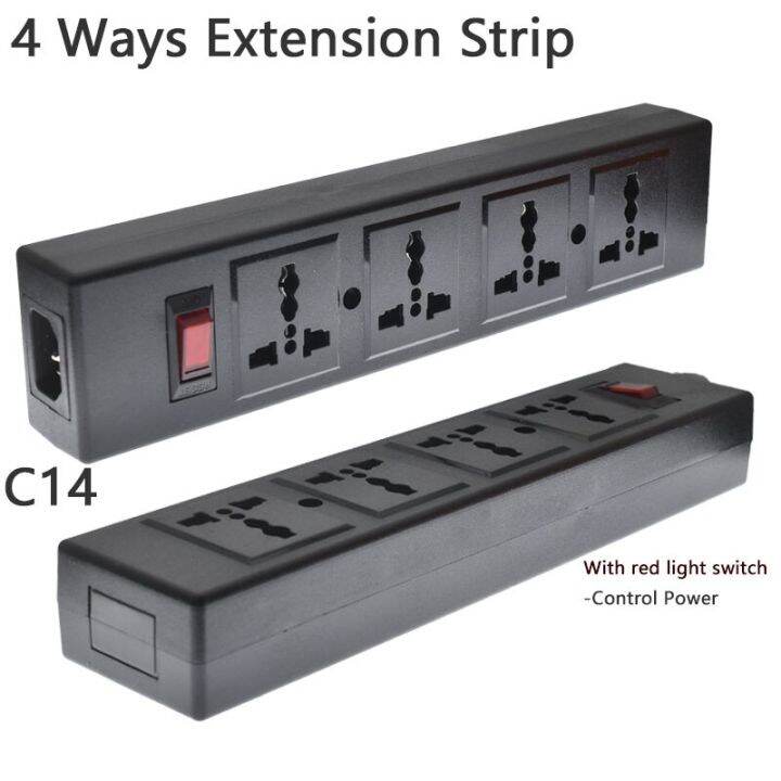 4 Ways PDU Power Strip Universal socket extension Strip with overload