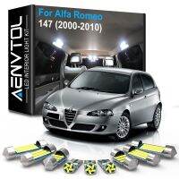 AENVTOL Canbus ไฟเก๋ง LED 9ชิ้นสำหรับ Alfa Romeo 147 (2000-2010) อุปกรณ์ตกแต่งรถยนต์หลอดไฟในร่มชุดไฟกล่องเก็บของรถมอร์เตอร์ไซด์โดมแผนที่