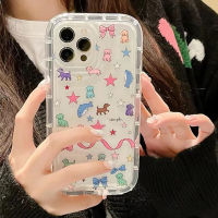 For IPhone 14 Pro Max IPhone Case Thickened TPU Soft Case Cartoon Clear Case Shockproof Cute Smple Compatible for 13 Pro Max