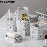 1pc Nordic Bathroom Kit Resin Home Accessories Portable Toothbrush Holder Soap Dish Mouth Cup Liquid Soap Dispenser Toilet Brush