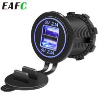 【LZ】♈  12-24V USB Cigarette Lighter Charger for Motorcycle Auto Truck ATV Boat LED Car 4.2A Dual USB Charger Power Adapter Outlet Power