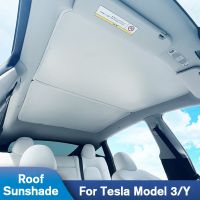 【LZ】 Roof Sunshade For Tesla Model 3 Y Front Rear Sunroof Windshield Skylight Blind Shading Skylight Blind Shading Car Accessories