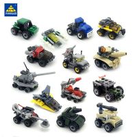 KAZI Mini Transportation Army Car Series Building Blocks Military Tank Armored Vehicle Bricks Educational Toys For Children Gift Building Sets