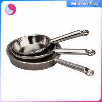 Dolity 3x Set Alat Masak โลหะจิ๋วครัวบ้านตุ๊กตากระทะสำหรับบ้านตุ๊กตา Diorama