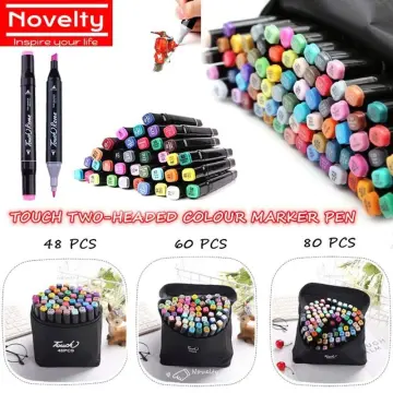 TOUCHNEW 60 Pcs Marker Professional Art Markers Set Double-headed