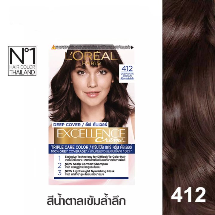 loreal-excellence-cream-ครีมเปลี่ยนสีผม-ลอรีอัล-เอ็กเซลเล้นซ์-ครีม-ปิดผมขาว-ยาย้อมผม-ปิดผมหงอก-กล่องแดง