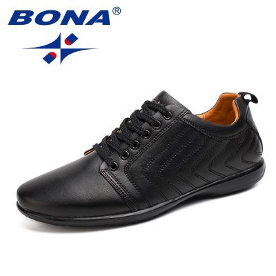 BONA รองเท้าเชือกผูกแบบระบายอากาศรองเท้าลำลองผู้ชายสไตล์คลาสสิกใหม่สำหรับผู้ชาย,รองเท้านุ่มสบายรองเท้าส้นเตี้ย Gratis Ongkir เร็ว