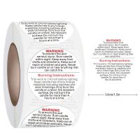 100-500pcs 1inch English Warning Sticker Circle Instruction Label for Candle Product Gift Sealing Label Decoration Supply Stickers  Labels