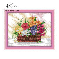 Crossdecor Cross Stitch ชุด Dmc ผ้าฝ้ายชุดรูปแบบดอกไม้ใหม่มาถึง11CT 14CT หัตถกรรม Handmade Diy เย็บปักถักร้อยชุดตกแต่งสำหรับ Sala Wall - Blossoms Scent The Air