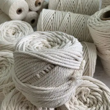 Macrame Cord 3mm 4mm 5mm 6mm 3 Strand Twisted Cotton Cords Rope For  Handmade Beige String DIY Home Wedding Wall Hanging Craft