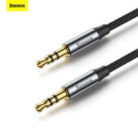 【YF】 Baseus 3.5mm AUX Cable Stereo Audio Cord Gold-Plated Male to Braided for Car Home Headphone Speaker MP3 Player