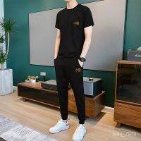 CODhuanglan212 ?Pure CottonTT-shirt Set2022Best-Selling Leisure Half Sleeve Two-Piece Sports Summer Short Sleeve Set Menswear Thin