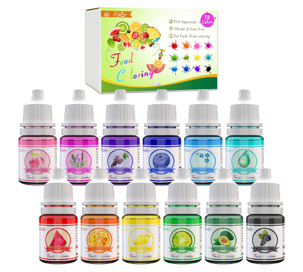 Food Coloring - 12 Color Bright Rainbow Cake Food Coloring Set for