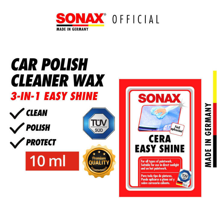 SONAX Easy Shine Car Wax Polish Wax 10ml Car Polish Kereta Kilat