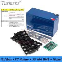 Turmer 12V 7Ah to 21Ah Battery Storage Box 3X7 18650 Holder 3S 40A BMS with Welding Nickel for Motorcycle Replace Lead-Acid Use