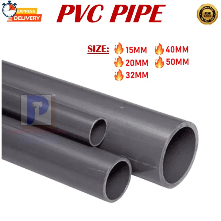 PVC PIPE CLASS 7/6/D/O 1 FOOT ( 1 KAKI ) x 15mm/20mm/ 35mm/40mm/50mm Lazada