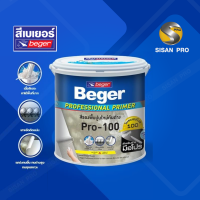 Beger Primer Pro-100 เบเยอร์ ไพรเมอร์ โปร-100 สีรองพื้นปูนใหม่กันด่าง สูตรน้ำ สีขาว 3.785 ลิตร