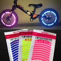 10Pcs Childrens Balance Bike Reflective Sticker Tape Safety Waterproof Bike Rim Wheel Decals Conspicuity Night Warning Tapes Safety Cones Tape