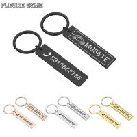 Customized Engraved Keychain for Car Logo Plate Number Personalized Gift Anti-lost Keyring Key Chain Ring Key Chains