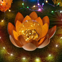 Solar Powered Led Flower Light Artificial Flower Floating Fountain Pond Pool Lamp Waterproof Lotus Landscape Lights For Garden