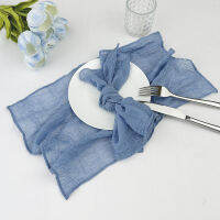 50PC 38x38 ซม.Dusty Blue ผ้าเช็ดปาก Cheesecloth รับประทานอาหารงานแต่งงานงานเลี้ยงจัดเลี้ยงคริสต์มาส Arches เค้กต...-fhstcjfmqxjkf