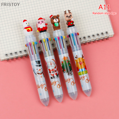 FRISTOY สุ่มปากกาเจลใหม่การ์ตูน Santa claus 6-สีกดปากกาลูกลื่นสร้างสรรค์