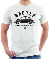 {พร้อมสต็อก XS-6XL} Volkswagen Beetle Live Adventure เสื้อแขนลำลองขาสั้นพิมพ์ลาย100% เสื้อยืดผู้ชายผ้าคอตตอนขนาดใหญ่พิเศษของขวัญวันเกิด