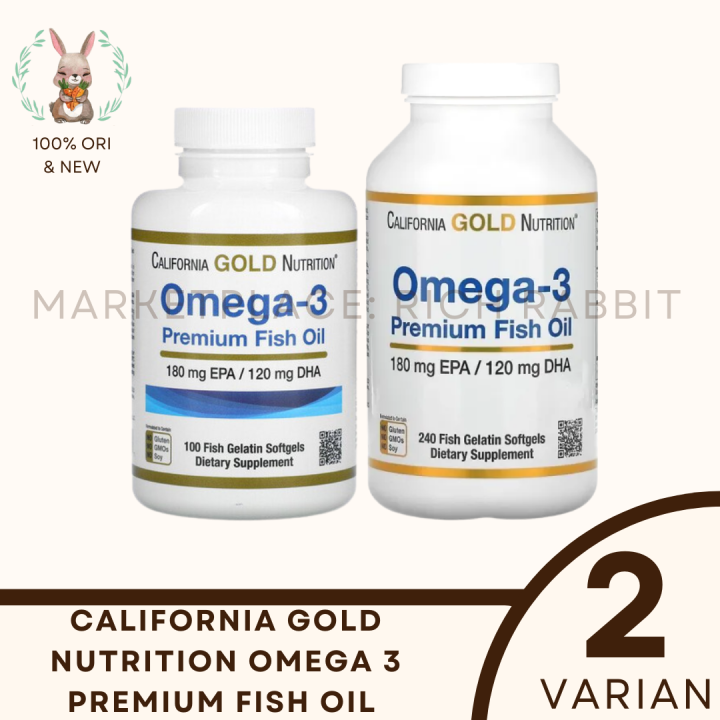 California Gold Nutrition Omega 3 Premium Fish Oil 100 / 240 Softgels ...