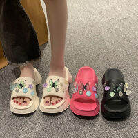 Womens slippers。 รองเท้าแตะพื้นหนาสำหรับผู้หญิง 2023 รองเท้าชายหาดผู้หญิง Mori รุ่นใหม่สำหรับฤดูร้อนและฤดูใบไม้ร่วง