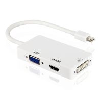 New 3 In 1 Thunderbolt Mini Display Port DP Male To HDMI/ DVI/ VGA Female Adapter Cable For Apple Macbook Adapters