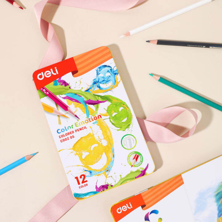Deli EC00205 12 Color Pencil Iron Box Lazada PH