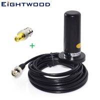 Eightwood Auto Antenna 9cm for Auto Car Radio Telephone Aerial 5M Cable VHF/UHF Dual Band and BNC to SMA Adapter Magnetic Base