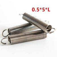 10pcs Dual Hook Small Tension Spring 304 Stainless steel Extension spring wire dia 0.5mm Outer dia 5mm Length 15 50mm