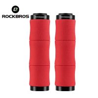 ROCKBROS Bicycle Grips Bamboo Joint Handlebar Grips Dust Plug Soft Aluminum EVA MTB Mountain Bike Handlebar Grips Cycling Parts Handlebars