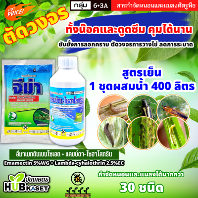 ชุดตัดวงจร จีม่า+แลมป์ดา ตราไก่เกษตร 100กรัม+1ลิตร (อีมาเมกติน+แลมป์ดา-ไซฮาโลทริน) ทั้งน๊อคและดูดซึม คุมได้นาน