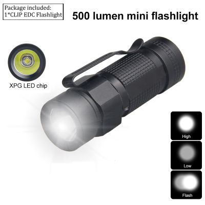 Mini Outdoor LED CLIP EDC Flashlight USB Rechargeable Mini Portable Hiking Tiny 3Modes Torch Waterproof Lamp +16340+Charger+Box