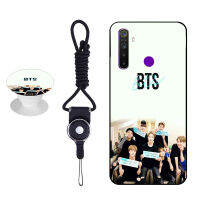 เคสโทรศัพท์ BTS,สำหรับ OPPO Realme 5 Pro/ Realme Q เคสนิ่มซิลิโคนพร้อมแหวนรูปแบบเดียวกันและเชือก