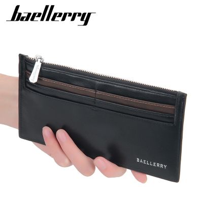 （Layor wallet）กระเป๋าสตางค์ใบยาวสำหรับผู้ชาย Baellerry,กระเป๋าถือหัวเข็มขัดบัตรหลายใบบางมีซิปกระเป๋าถือสำหรับผู้ชายกระเป๋าใส่เหรียญกระเป๋าเก็บบัตรกระเป๋าเงิน