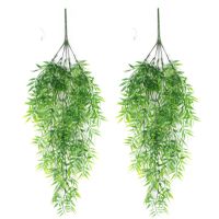 Artificial Plants Garlands Bamboo Hanging Vines for Home Office Wall Indoor Outside Basket Decor