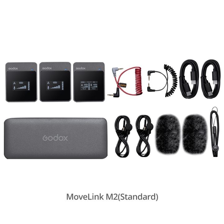 godox-movelink-m1-m2-ไมโครโฟนไร้สาย-2-4ghz-สําหรับกล้อง-dslr-สมาร์ทโฟน-และแท็บเล็ต