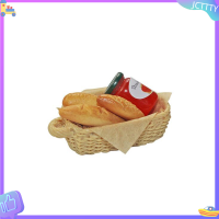 ? JCTTTY ? 1PC 1:12ของเล่นอาหาร Jam Toast ตะกร้าอุปกรณ์เสริม dollshouse Miniature Accessories