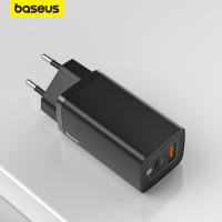 Baseus ที่ชาร์จแบตเตอรี่ Gan 65W สำหรับกล้องลำโพง USB C ที่ชาร์จเร็วที่ชาร์จแบตเตอรี่โทรศัพท์พอร์ต USB คู่4.0 3.0