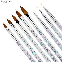 8Pcs/Set Nail Art Liner Painting Brush Crystal Acrylic UV Gel Brush Stripe Flower Painting Carving Drawing Pen Manicure Tools Artist Brushes Tools