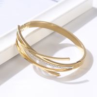 【When the flowers bloom】 ClassicCZBangles For WomenStainless SteelBangle Jewelry CuffGift