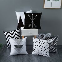 hot！【DT】♘₪  Cushion Cover and Polyester Throw Striped Dotted Triangular